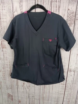 Blusa Médica Med Couture Táctil Cuello en V Azul Estaño 2 Bolsillos Delanteros Foto 1 de 4