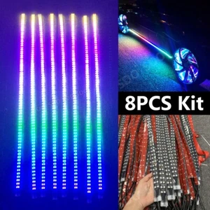 8PCS 4FT Double Row Chasing LED Light Strips Underglow Kit For 15.5'' Wheel Ring - Picture 1 of 12