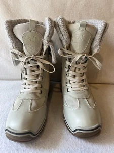 PAJAR BOOTS WOMENS SIZE 10 CREAM AVA LEATHER WATERPROOF SNOW RAIN OUTDOOR WINTER - Picture 1 of 11