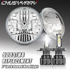 Pair 7" Inch Round Led Headlights Hi/Lo Drl Chrome For Ford F100 F150 F250 Truck