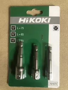 HiKOKI 751970 3 Piece Socket Adaptor Set( in sizes: 1/4", 1/2", 3/8") - Picture 1 of 5