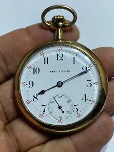Men's Set Thomas. 1915 Size 16 7 Jewel Grade 332 Gold Filled Pocket Watch