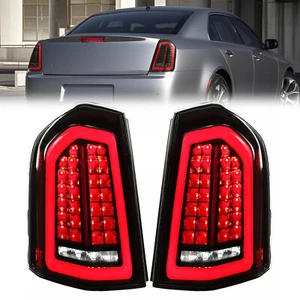 Full LED Taillights with LED Reverse / Signal Black For 2011-2014 Chrysler 300 - Picture 1 of 22