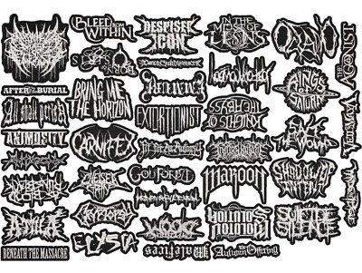 DeathCore Metal full EMBROIDERY shaped 10pcs/Lot Random Mix Sew-On Patches - Image 1 of 2