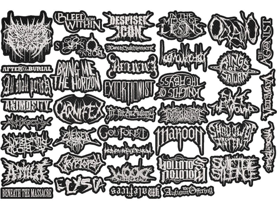 DeathCore Metal full EMBROIDERY shaped 10pcs/Lot Random Mix Sew-On Patches - Image 1 of 2