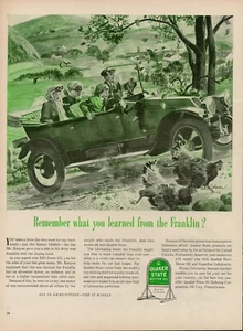 1944 Gasoil Quaker State Motor Anuncio impreso de colección Country Drive Chickens Farm - Imagen 1 de 9