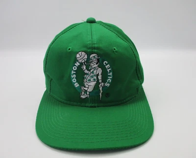Boston Celtics Vintage Años 90 Youngan Sarga Logo Liso NBA Baloncesto Snapback Sombrero Foto 1 de 4