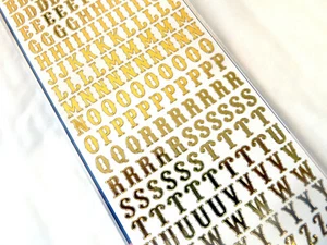 Pequeño Oro Adhesivo Letras Alfabeto Etiquetas Pegatinas Manualidades WD-49 - Imagen 1 de 2