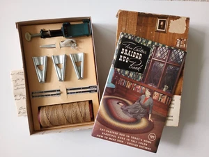 Vintage 1950s Fern Carter's Braided Rug Box Tools Manual How To Patterns - Picture 1 of 8