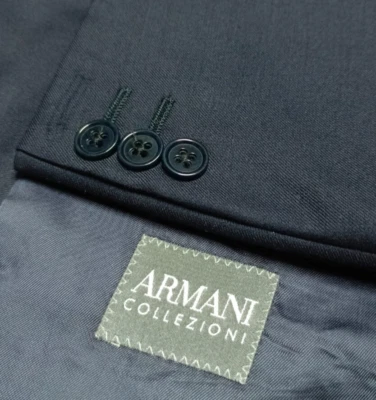 Armani Collezioni handtailored classic all worsted navy suit jacket blazer 42R - Image 1 of 4
