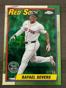2025 Topps Chrome Silver Pack Rafael Devers 1990 Chrome Mojo Green Refractor /99 - Bild 1 von 2