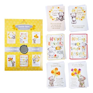 PACK MIT 12 FAMILIENFREUNDEN GLÜCKLICHE OSTERNKARTEN VERSCHIEDENE NIEDLICHE KINDER DESIGNS - Bild 1 von 1