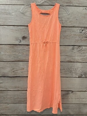 Vestido sin mangas Crazy 8 algodón/poliéster aberturas laterales cintura elástica naranja usado en excelente estado para niña talla 7 Foto 1 de 4