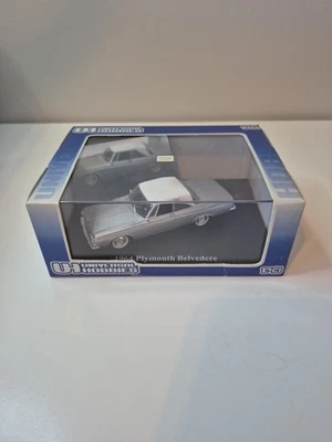 UNIVERSAL HOBBIES 1457 PLYMOUTH BELVEDERE 1964 - SILVER 1:43 - NEW IN BOX — 第 1/4 张图片