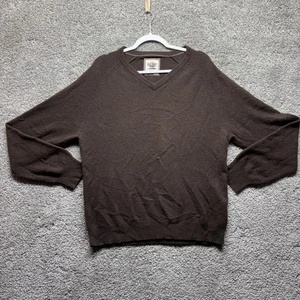 Old Navy Cashmere Sweater Mens XL Brown Raglan Soft Cozy Core Cabincore V-Neck - Picture 1 of 11