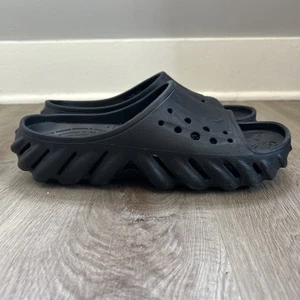 Crocs Echo Slide Uomo 7 Donna 9 Nero Unisex Sandalo Slip On Casual Ciabatte - Foto 1 di 7