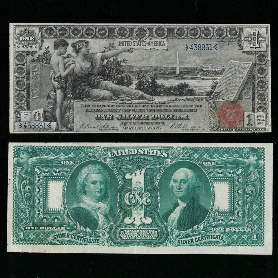 SC 1896 $1 Fr.224 “Educational” Silver Certificate (831) - Image 1 of 4
