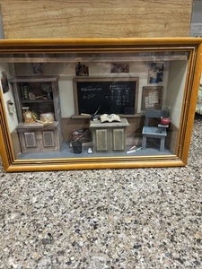 Edwin Baez Artisan Classroom Scene Folk Art Wood Handmade Diorama - Picture 1 of 12