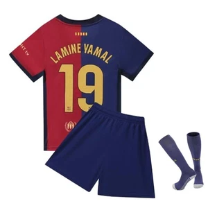 Barca 2024/2025 Lamine Yamal #19 Home Football Soccer Kids Jersey Shorts/Sock... - Picture 1 of 4