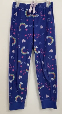 Pantalones de pijama SO niños niñas púrpura azul - arco iris, estrella, corazón - resistentes al fuego Foto 1 de 4