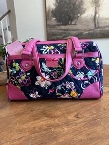 Neu mit Etikett Vera Bradley Caroline Bänder rosa Blumen Tasche Brustkrebs Hoffnung 14”x8” NEU - Bild 1 von 20