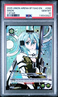 Union Arena TCG Sinon Alt Art Holo PSA 10 Gem Mint CCG Sword Art Online - Image 1 of 3