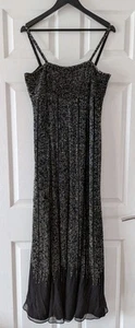 Scala Vintage Black Silk Beaded Maxi Mermaid Gown Dress UK14 12 Cruise Gala G9 - Picture 1 of 5
