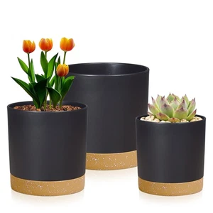 4/5/6 inch Plant Pots Indoor 3 Pack Modern Plastic Planter with Drainage Hole... - Picture 1 of 7