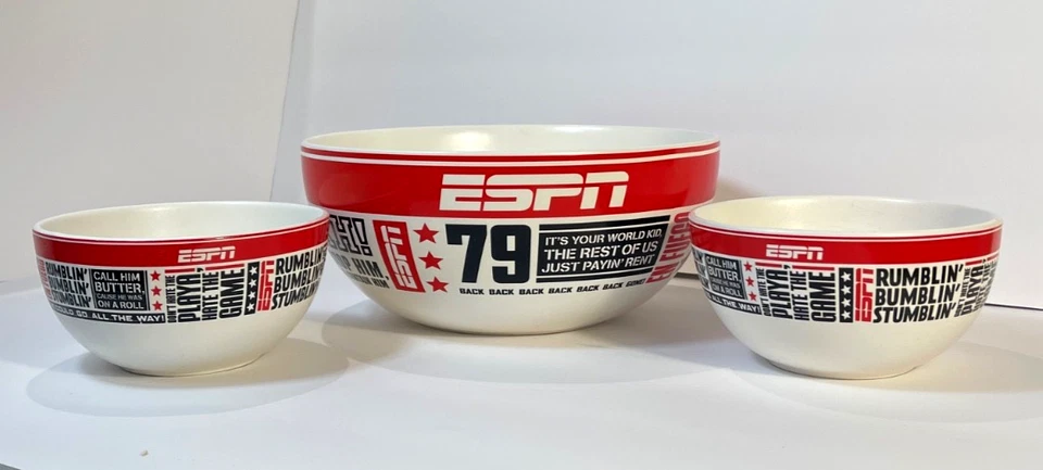 ESPN SPORTS Chip Serving BOWL HALLMARK GAME DAY Grande e Pequeno - Imagem 1 de 4