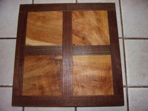 DECORATIVE CHARCUTERIE CUTTING BOARD SOLID WALNUT & SPALTED MAPLE THANKSGIVING - Picture 1 of 4