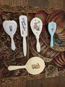 Vtg 4 Children/kids/baby Brushes & 1 Mirrow Cute!! - Picture 1 of 2