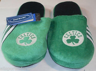 NBA Boston Celtics Stripe Logo Dot Sole Slippers Size XL by FOCO - Image 1 of 4