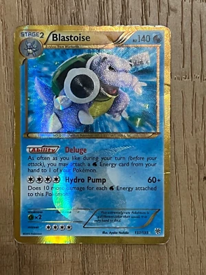 Pokémon, Gold Secret Rare Blastoise, Holo, 2012 Nintendo, 137/135, Plasma Storm - Image 1 of 4