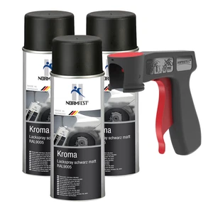 Lackspray Autolack Schwarz Matt Kroma Sprühlack 3x 400ml + PG - Bild 1 von 3