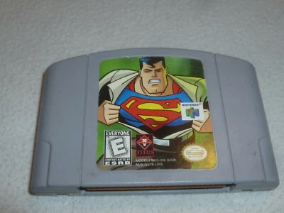 NINTENDO N64 VIDEO GAME SUPERMAN CARTRIDGE ONLY CART TITUS CARTOON DC COMICS - Image 1 of 2