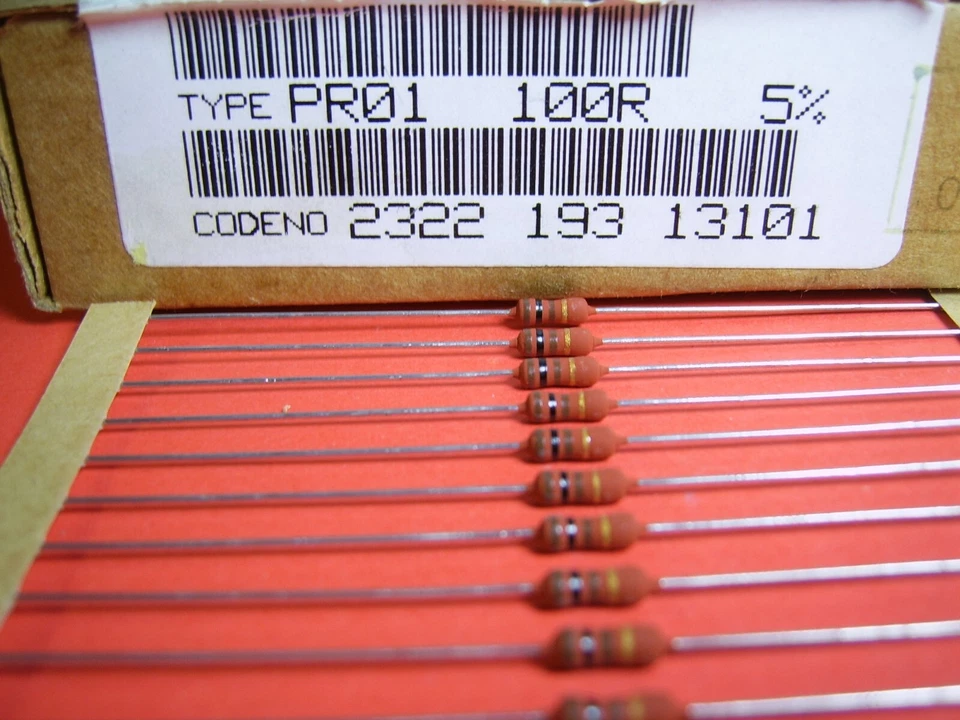 [100pcs] 100R 1W 5% Metal Oxide Resistors Philips PR01 - Image 1 of 1