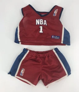 Build A Bear Red NBA Basketball Uniform Outfit Top And Shorts BABW - Picture 1 of 2