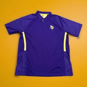 Minnesota Vikings Polo Shirt Mens XXL NFL Apparel Performance Logo Purple - Picture 1 of 8