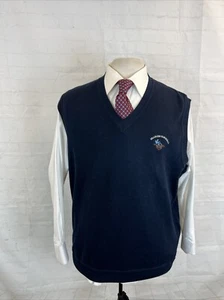 FALL/WINTER Cutter & Buck Men's Navy Blue V Neck Cotton Sweater Vest XL $118 - Picture 1 of 8