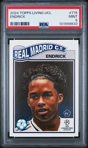 2024 Topps Living UEFA Champions League #715 Endrick Rookie RC PSA 9 - Picture 1 of 2