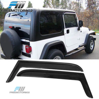Se adapta a 97-06 Jeep Wrangler TJ viseras de ventana deflector protector solar de lluvia Foto 1 de 4