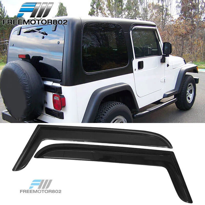 Se adapta a 97-06 Jeep Wrangler TJ viseras de ventana deflector protector solar de lluvia Foto 1 de 4