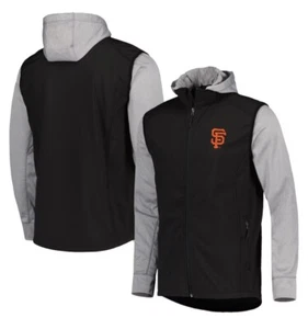 Chaqueta Dunbrooke negra/gris jaspeado con cremallera completa de los Gigantes de San Francisco para hombre talla mediana - Imagen 1 de 16