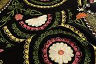 Vintage black suzani fabric,Uzbek tapestry wall hanging,embroidered bedspread