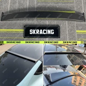 Forged/Carbon Fiber/Glossy Black Rear Roof Spoiler Wing For 20-23 Tesla Model Y - Picture 1 of 31