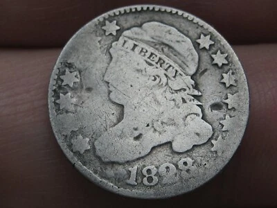 1828 Capped Bust Silver Dime- Large Date- Good/VG Obverse Details - Image 1 of 4