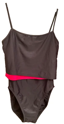 ANNE COLE COLLECTION SIZE 12 BLACK AND RED FULL PIECE SWIMSUIT - Image 1 of 4