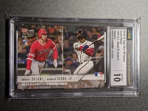 2018 Topps Now Shohei Ohtani RC Ronald Acuna Jr RC CSG 10 Gem Mint ROY Japanese - Picture 1 of 4