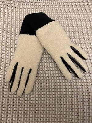 UGG Faux Sherpa Tech Gloves Natural S/M Women NWT - Image 1 of 2