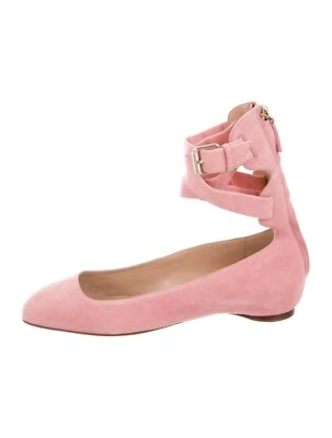 NUEVO Bailarina plana Valentino de gamuza envolvente al tobillo ROSA talla:35 original: $950 Foto 1 de 4